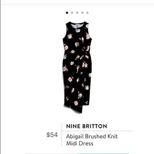 Stitchfix Nine Britton Abigail brushed knit floral twist midi dress